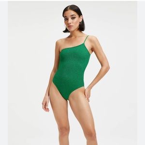 NWT Good American Emerald Green Shimmer One-Piece